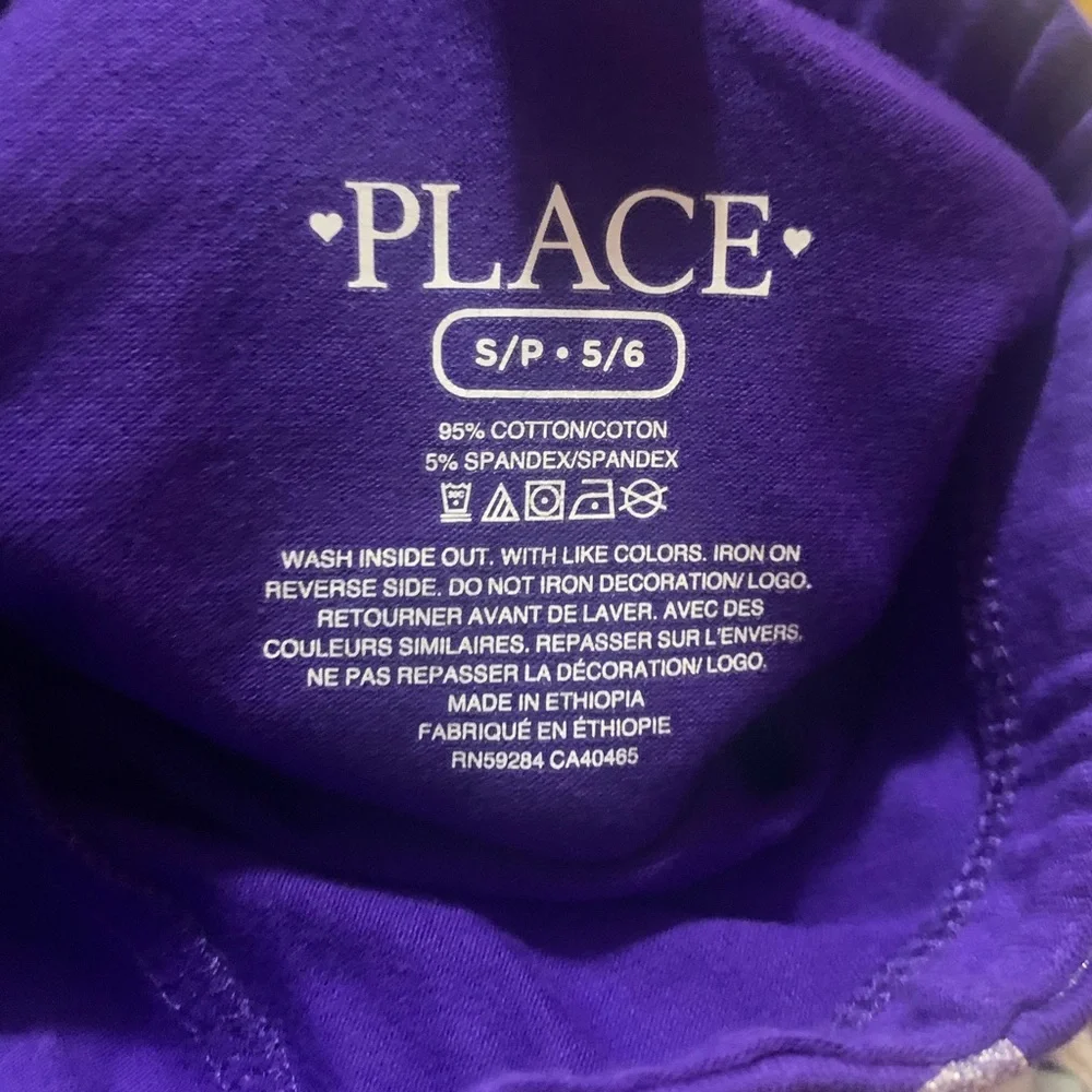 The Children’s Place Kids Purple Heart Print Leggings 5/6
